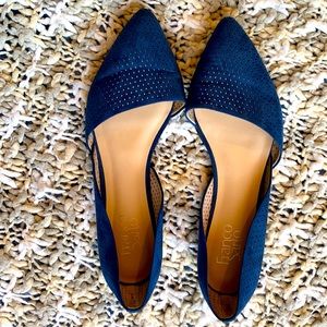 Franco Sarto blue suede flats